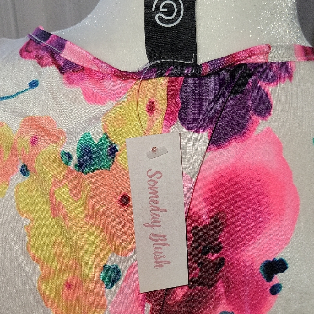 Someday Blush Floral Open Cardigan - Multicolor - Picture 2 of 6